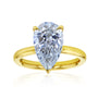 4.1 Carat Pear Lab Grown Diamond Drape Halo Dublin Ring in Yellow Gold
