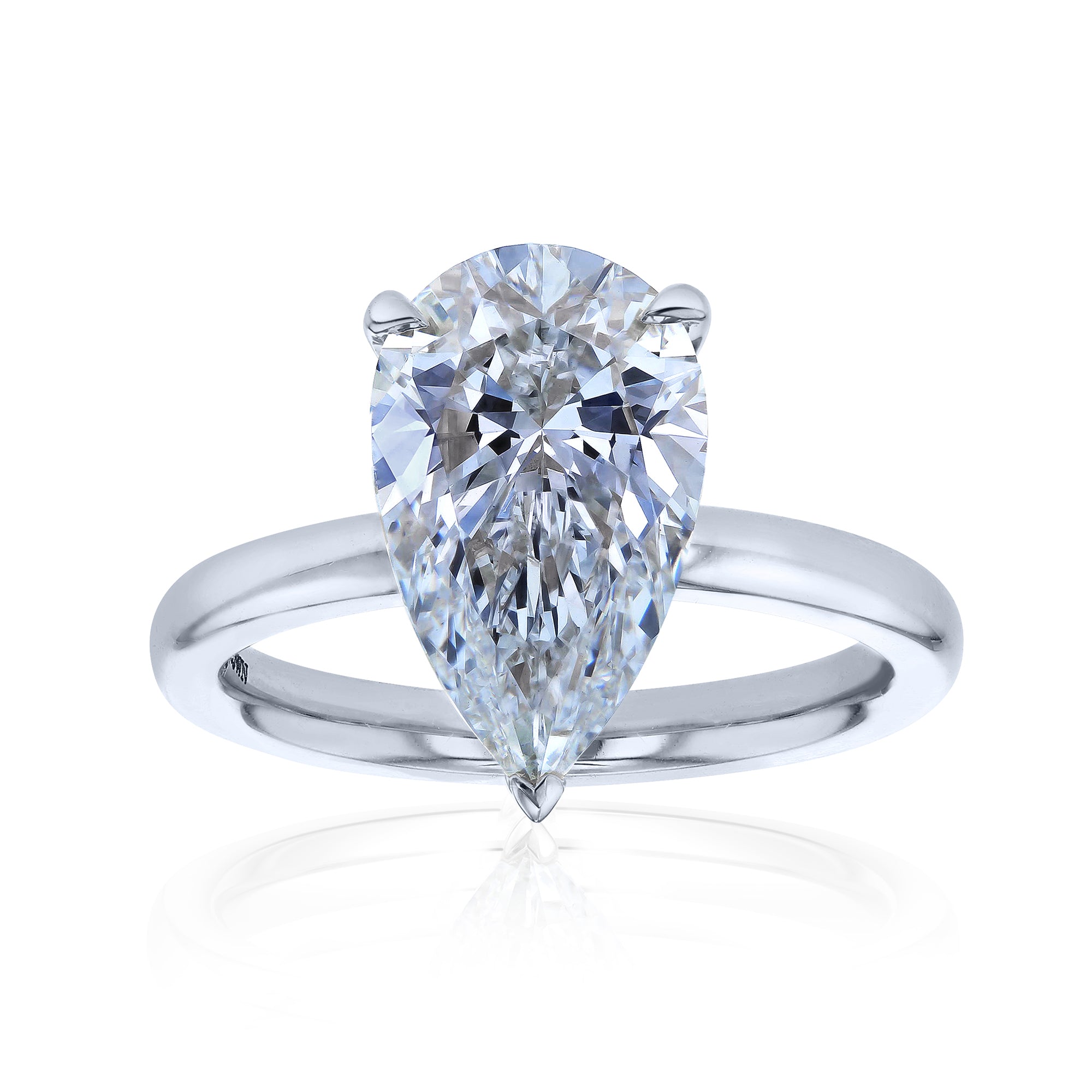 4.1 Carat Pear Lab Grown Diamond Drape Halo Dublin Ring in White Gold