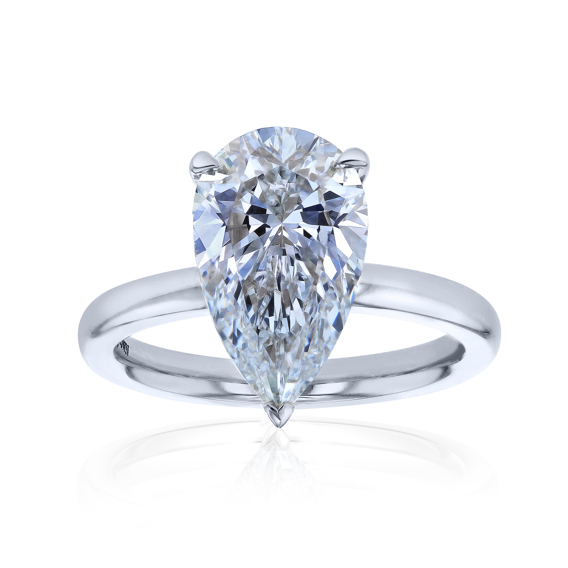 4.1 Carat Pear Lab Grown Diamond Drape Halo Dublin Ring in White Gold