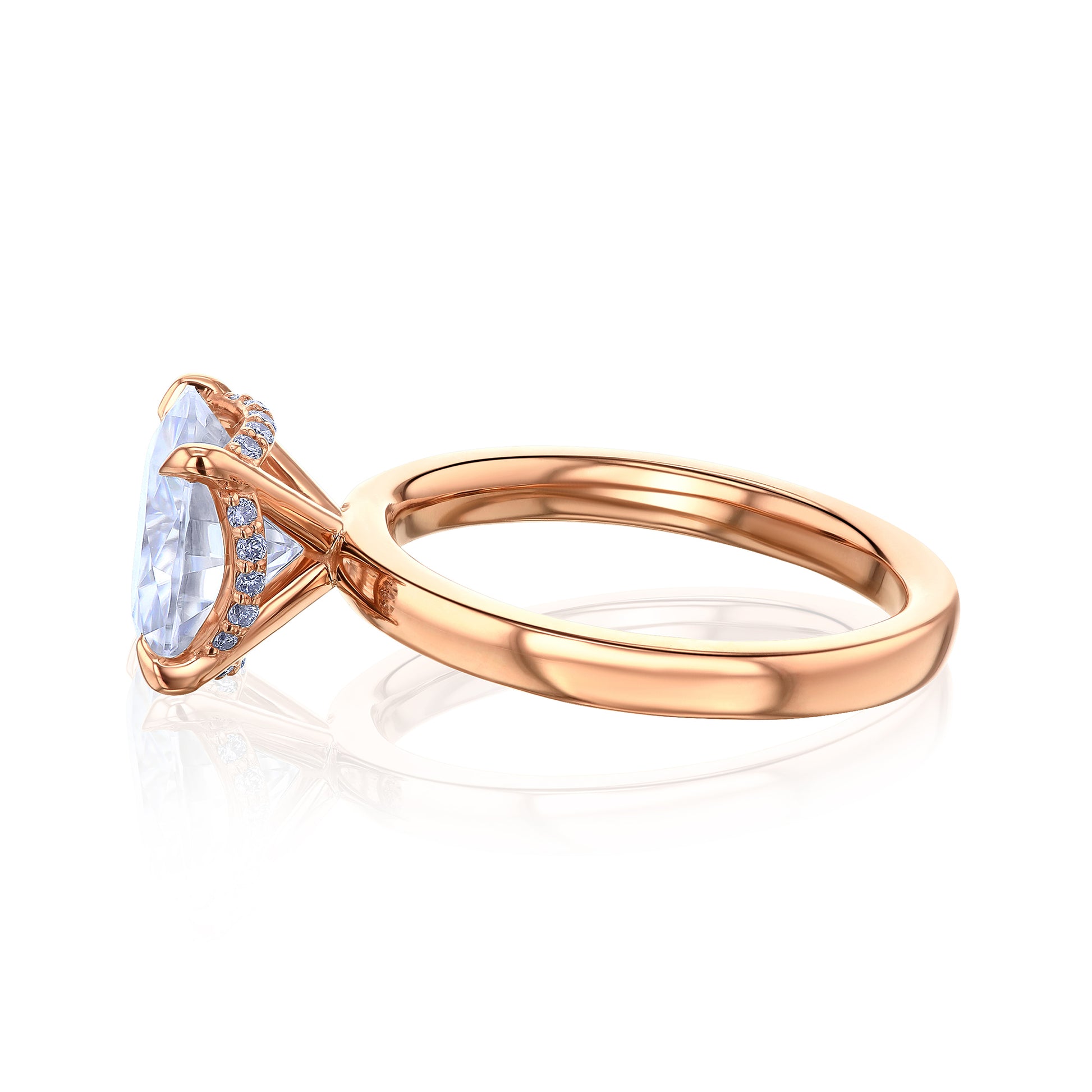 Floating Setting with Kobelli's Graceful Drape Halo in Rose Gold