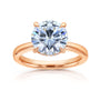 4.1 Carat Round Lab Grown Diamond Drape Halo Verona Engagement Ring in Rose Gold