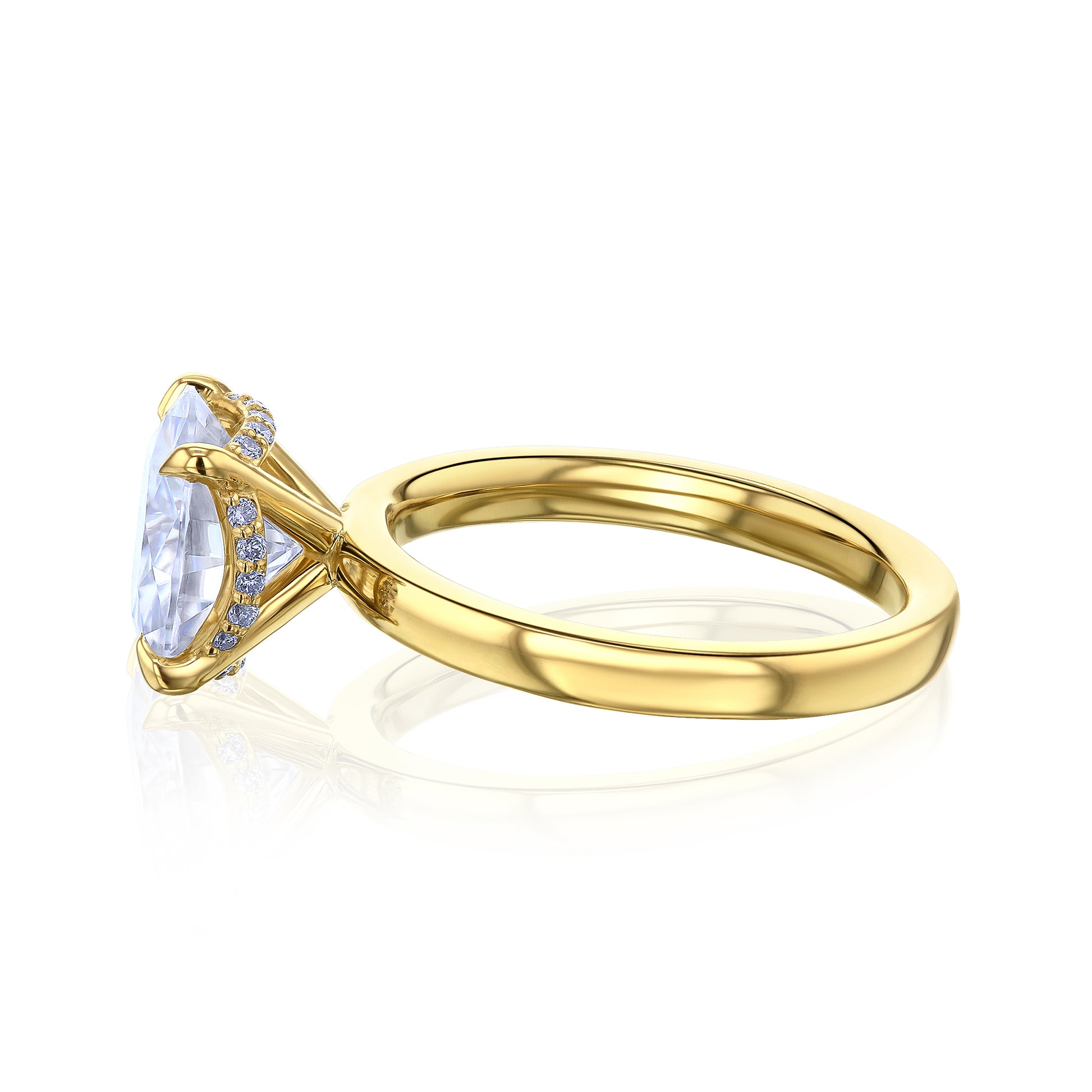 Floating Setting with Kobelli's Graceful Drape Halo in Yellow Gold