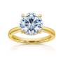 4.1 Carat Round Lab Grown Diamond Drape Halo Verona Engagement Ring in Yellow Gold