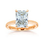 4.1 Carat Radiant Lab Grown Diamond Drape Halo Hallstatt Ring in Rose Gold