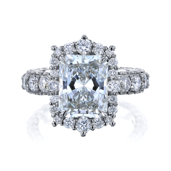 4.5 Carat Lab Grown Diamond Rococo Halo Simi Ring