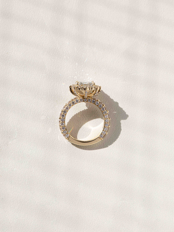 4.5 Carat Lab Grown Diamond Rococo Halo Simi Ring