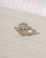 4.5 Carat Lab Grown Diamond Rococo Halo Simi Ring