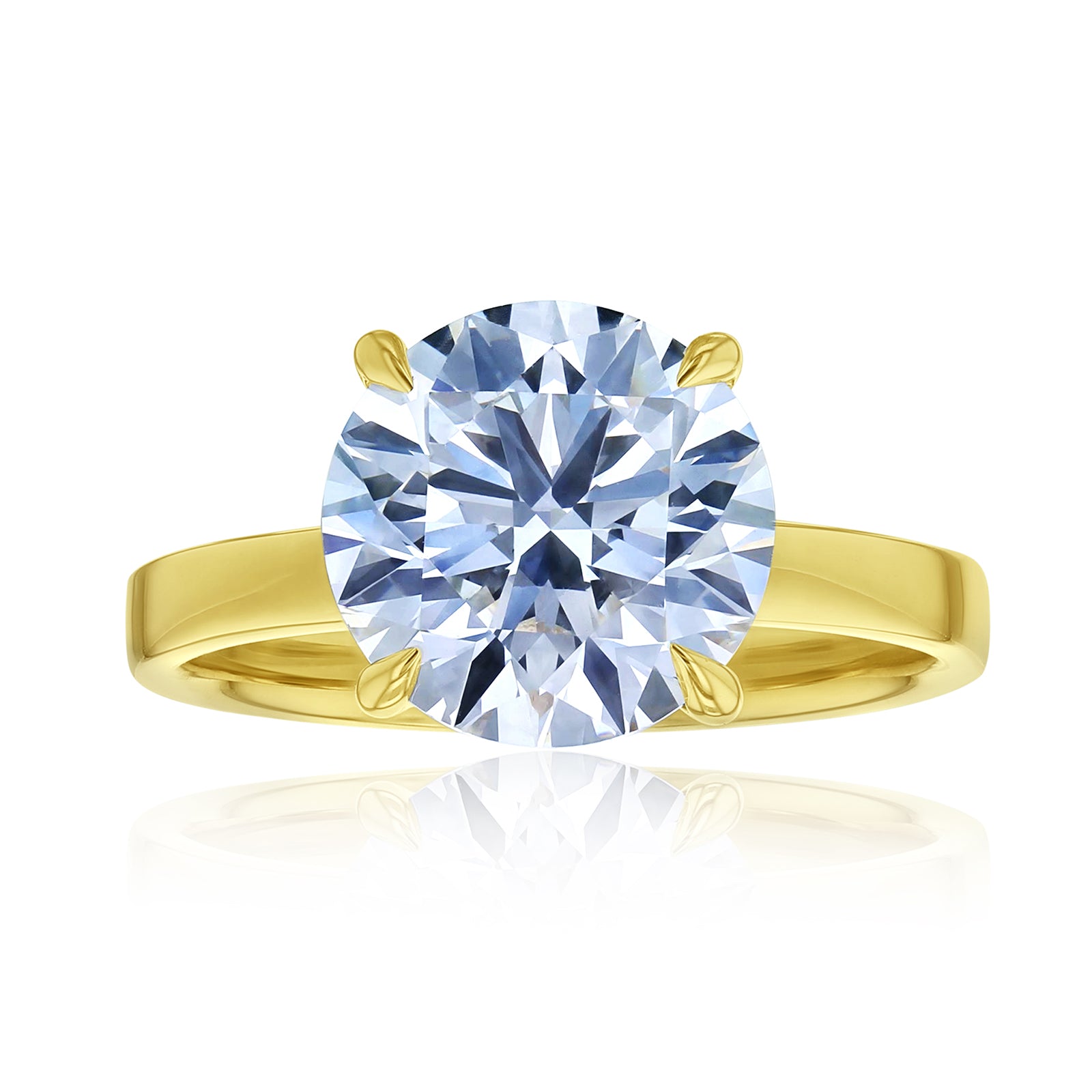 4 Carat Lab Grown Diamond Solitaire Round Havana Ring