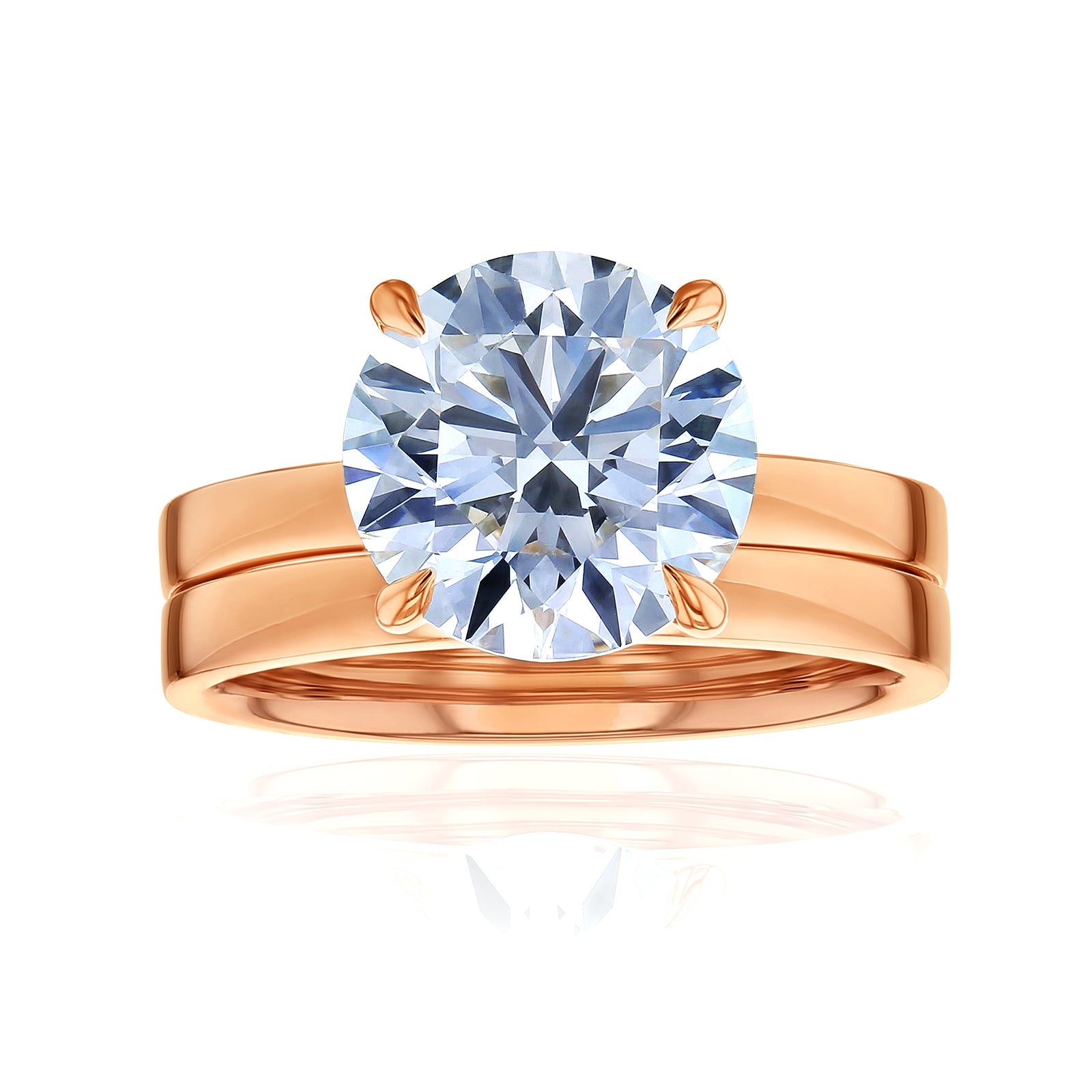 4 Carat Lab Grown Diamond Solitaire Round Havana Ring