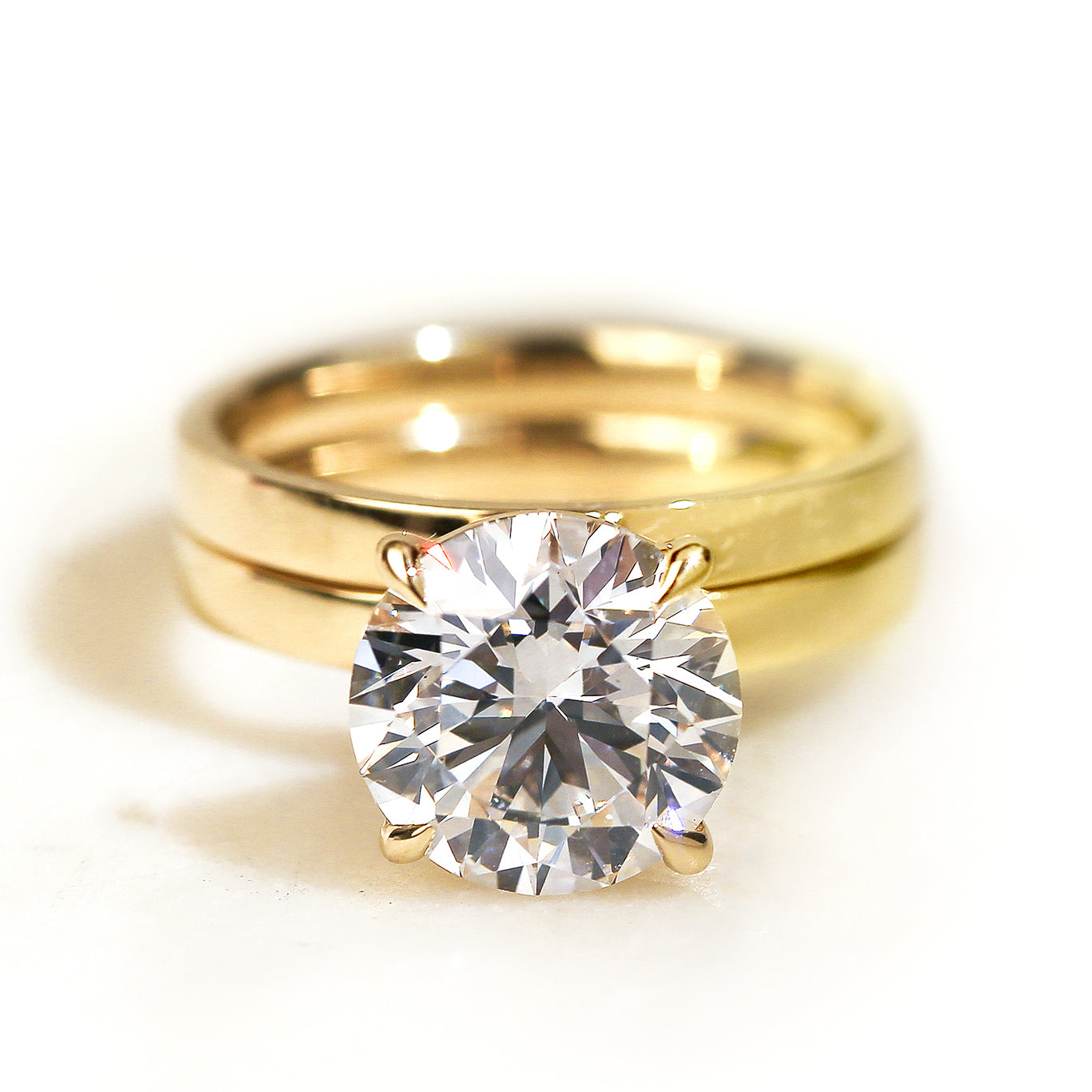 4 Carat Lab Grown Diamond Solitaire Round Havana Ring