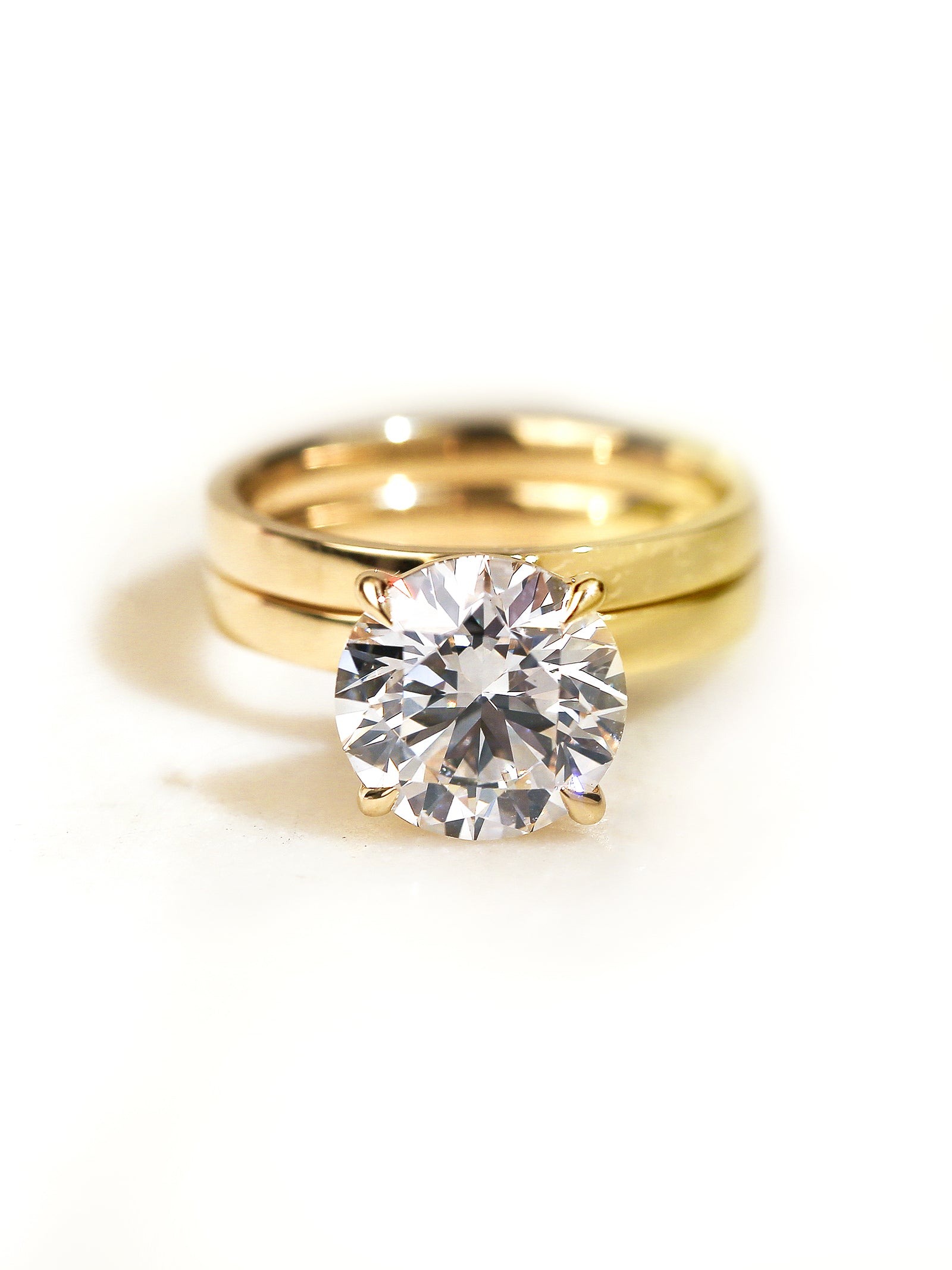 4 Carat Lab Grown Diamond Solitaire Round Havana Ring