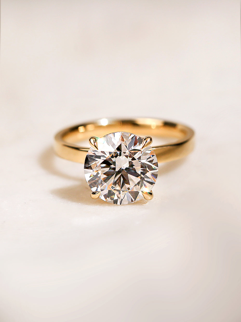 4 Carat Lab Grown Diamond Solitaire Round Havana Ring