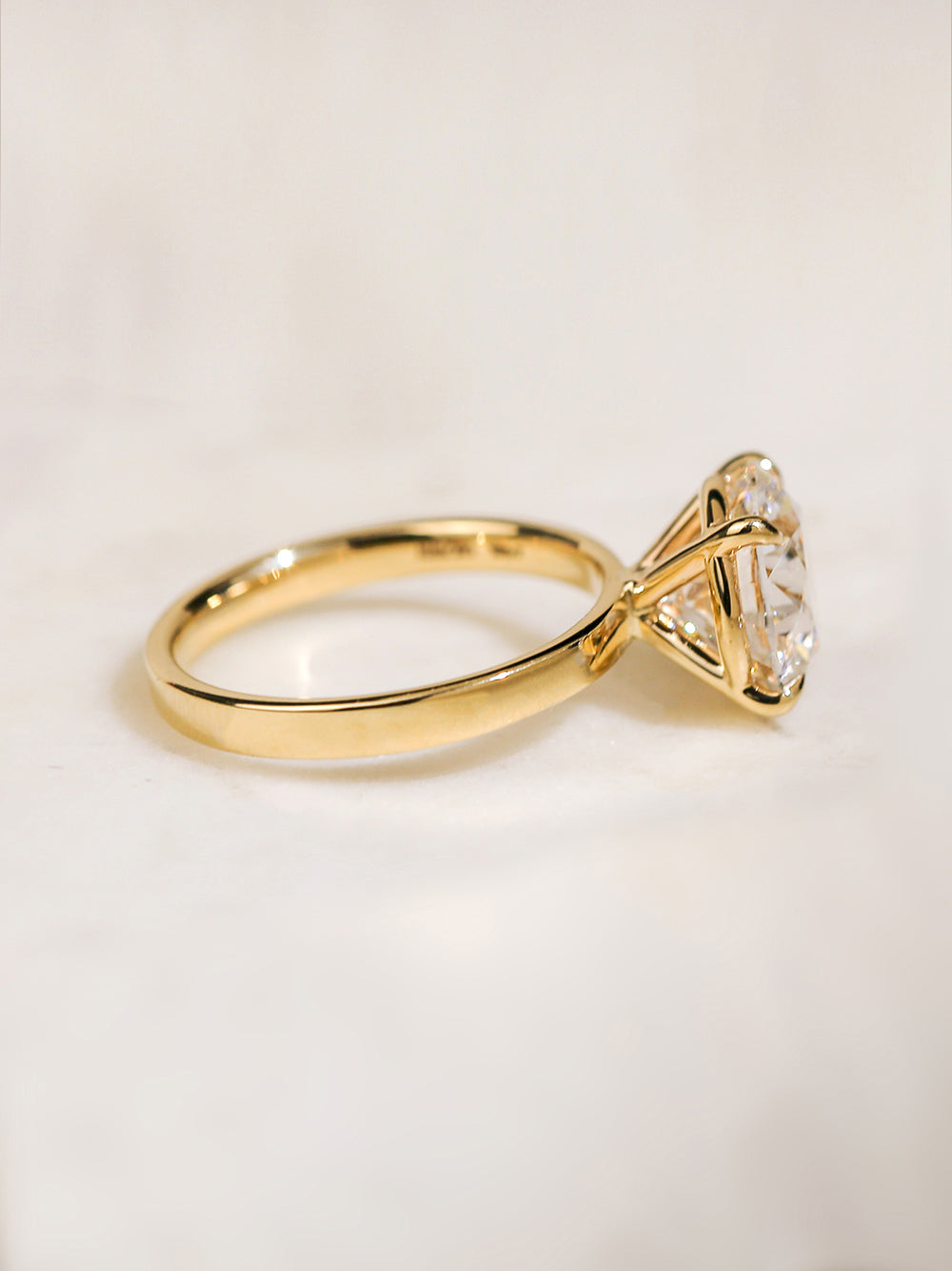 4 Carat Lab Grown Diamond Solitaire Round Havana Ring