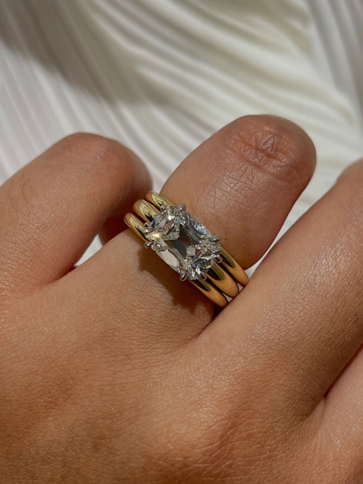 3 Carat Old Mine Lab Grown Diamond Plain Band Charli Ring
