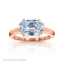 Kobelli 3 Carat East-West Emerald Old Mine Cut Lab Grown Diamond Charli Ring in Rose Gold
