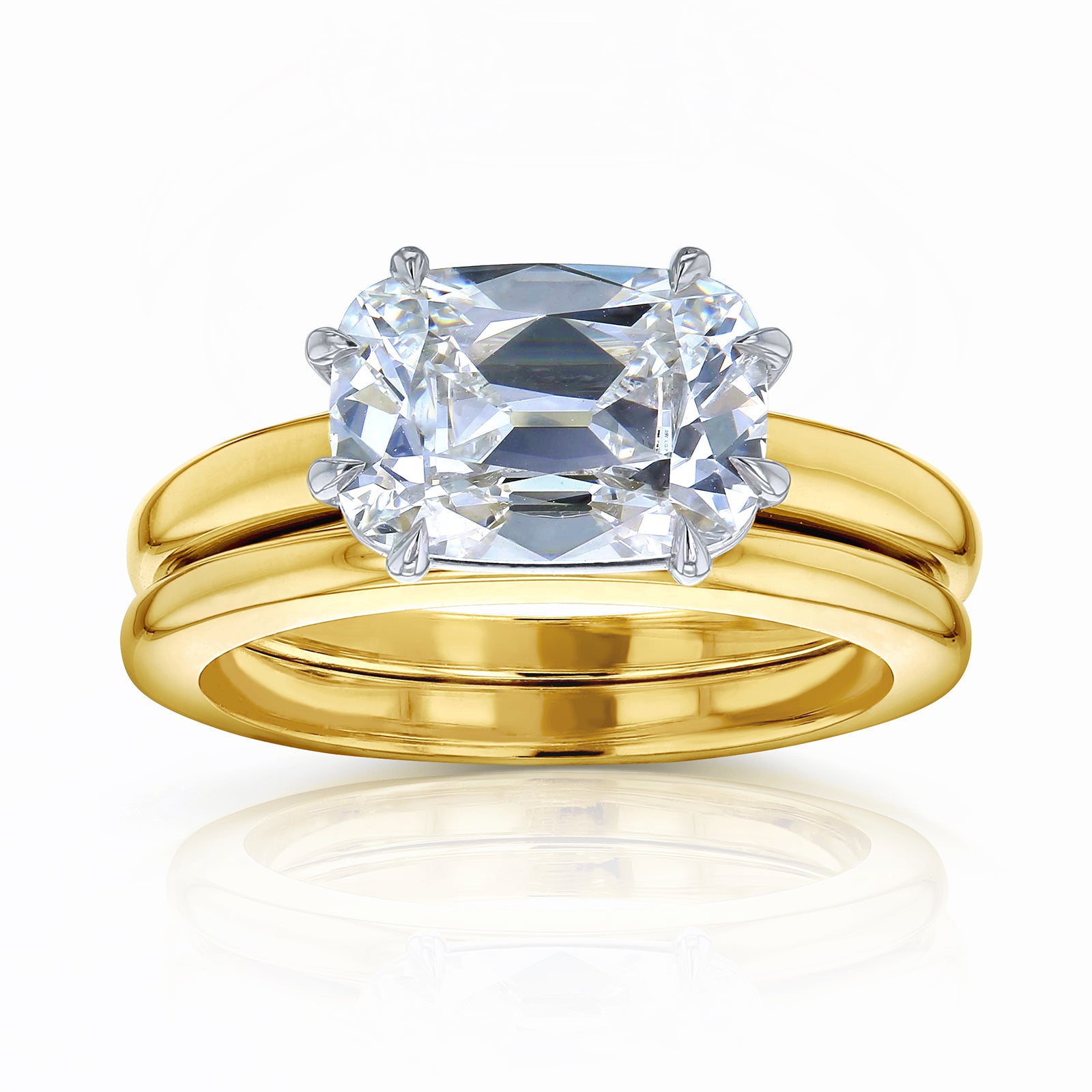 Kobelli 3ct 8-Prong Cushion Old Mine Cut Lab Grown Diamond