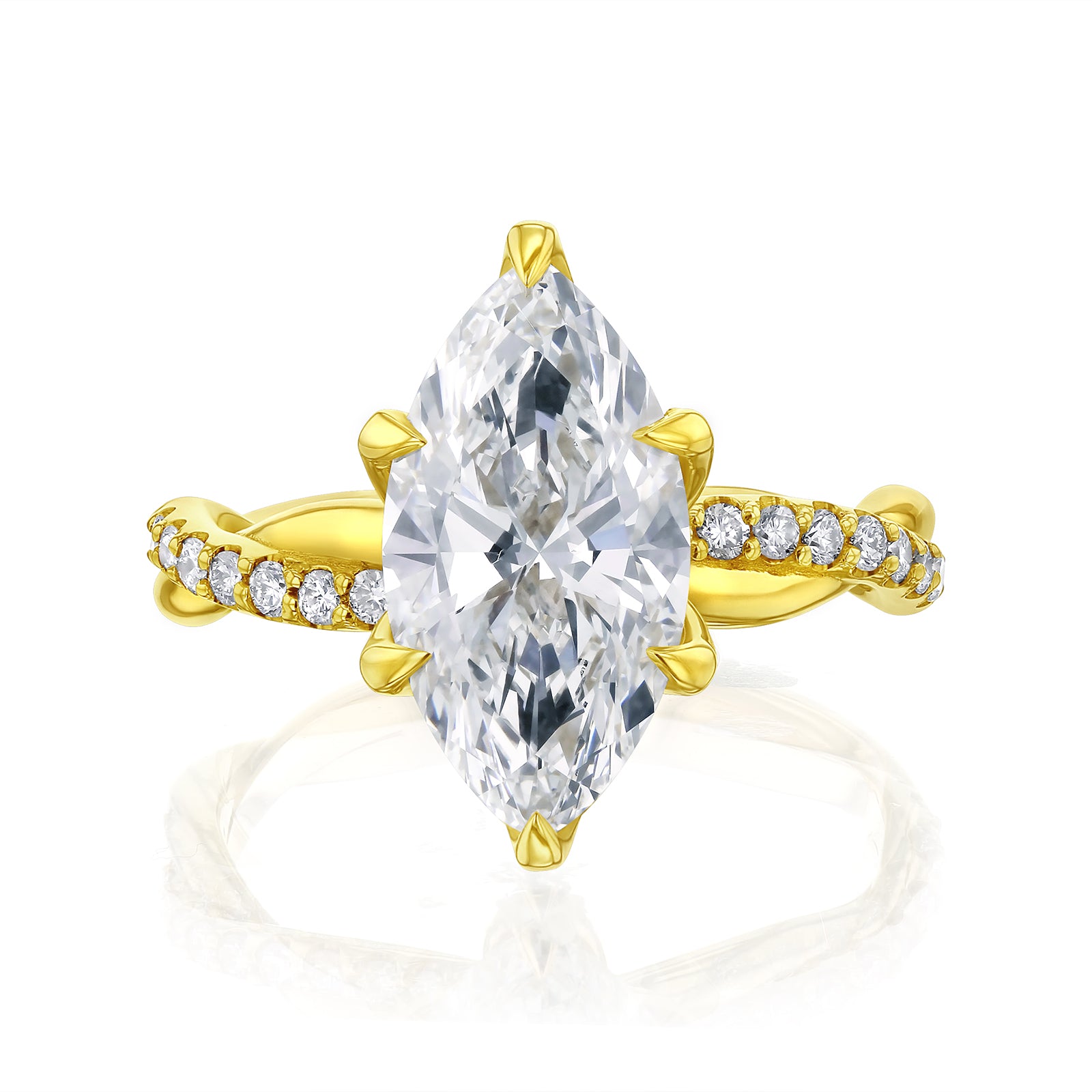 3.25 Carat Lab Grown Diamond Marquise Shifting Helix Ring