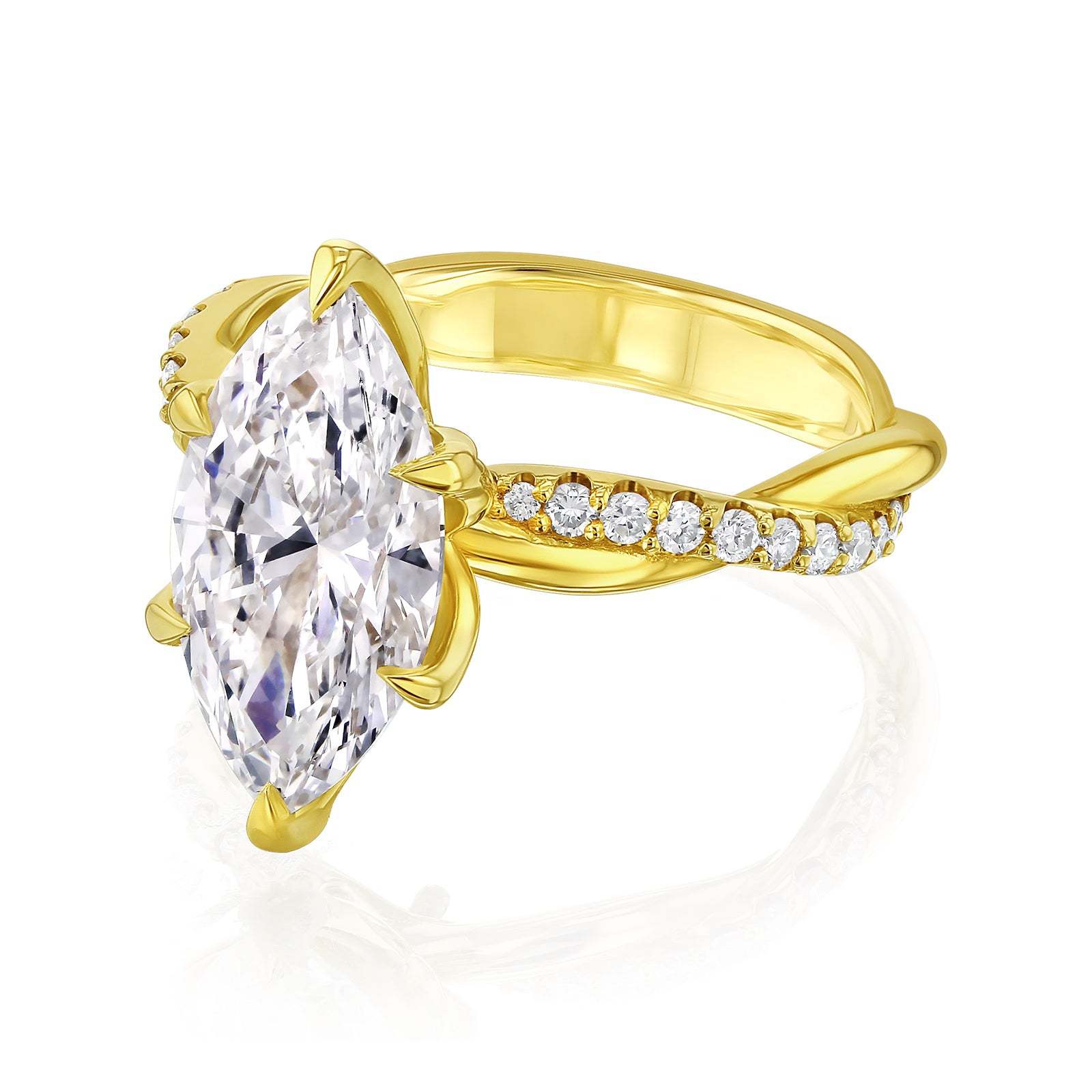 3.25 Carat Lab Grown Diamond Marquise Shifting Helix Ring