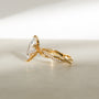 3.25 Carat Lab Grown Diamond Marquise Shifting Helix Ring - full side angle showing floating center setting