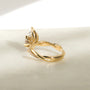 3.25 Carat Lab Grown Diamond Marquise Shifting Helix Ring - back angle showing lotus prongs