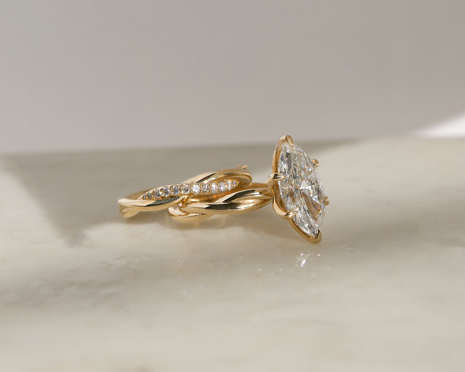 3 Carat Lab Grown Diamond Marquise Plain Helix Ring