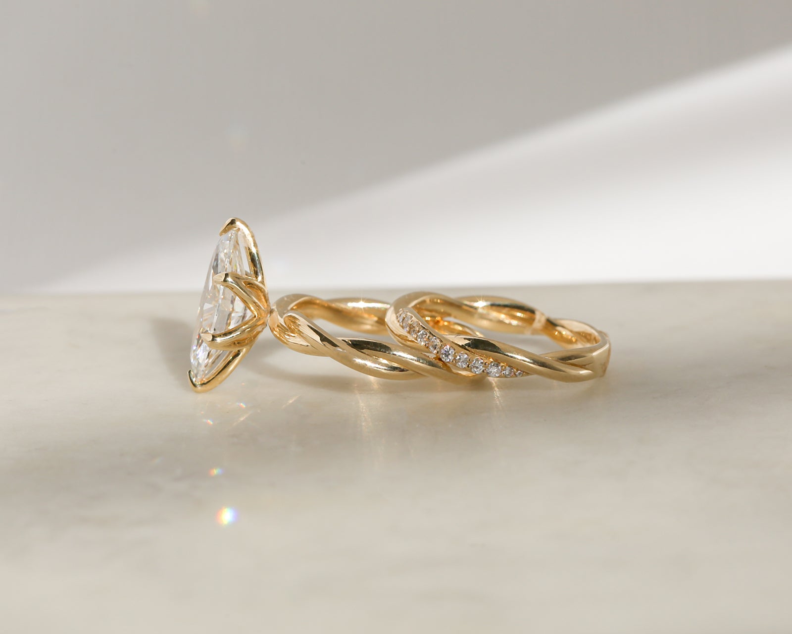 3 Carat Lab Grown Diamond Marquise Plain Helix Ring