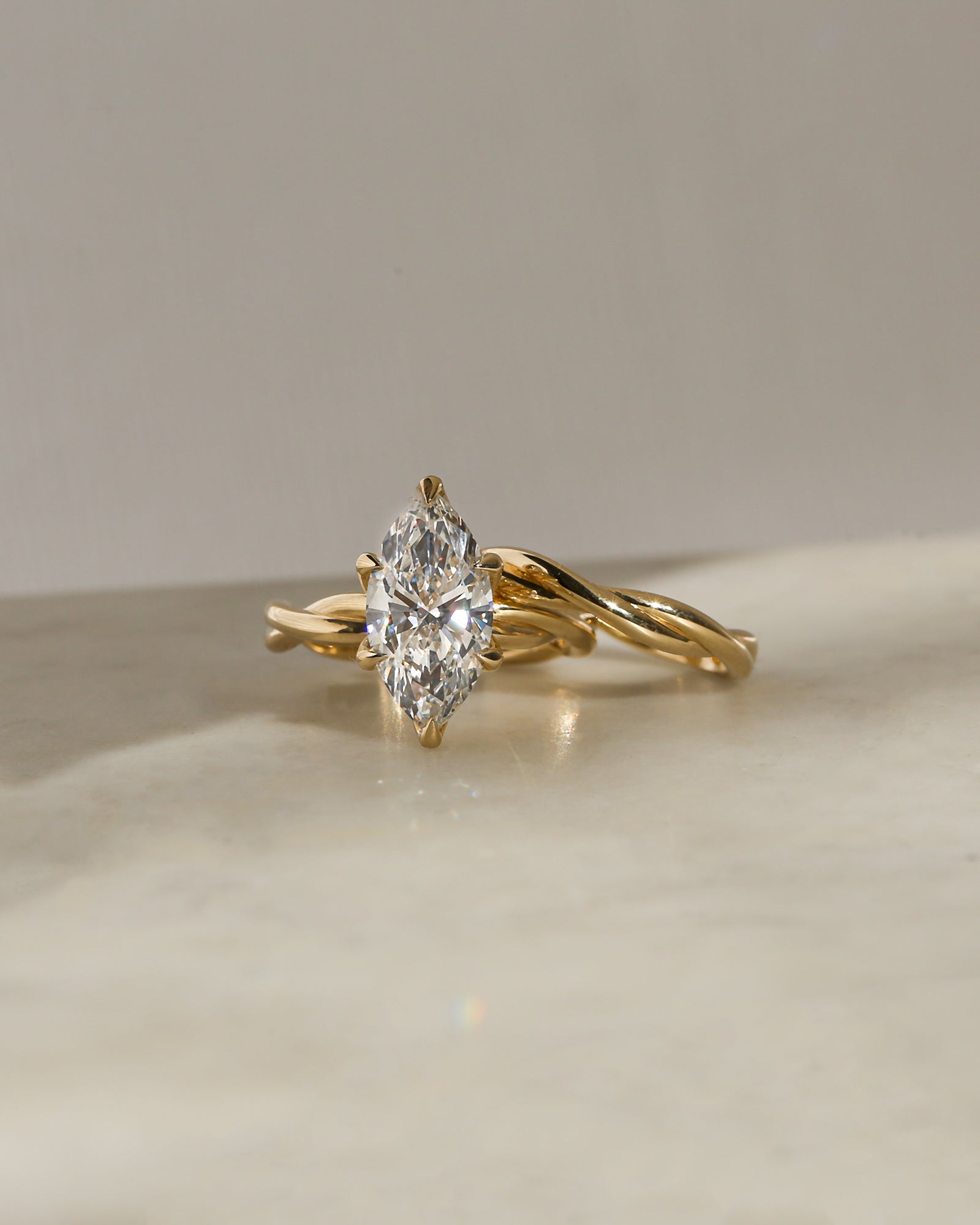 3 Carat Lab Grown Diamond Marquise Plain Helix Ring