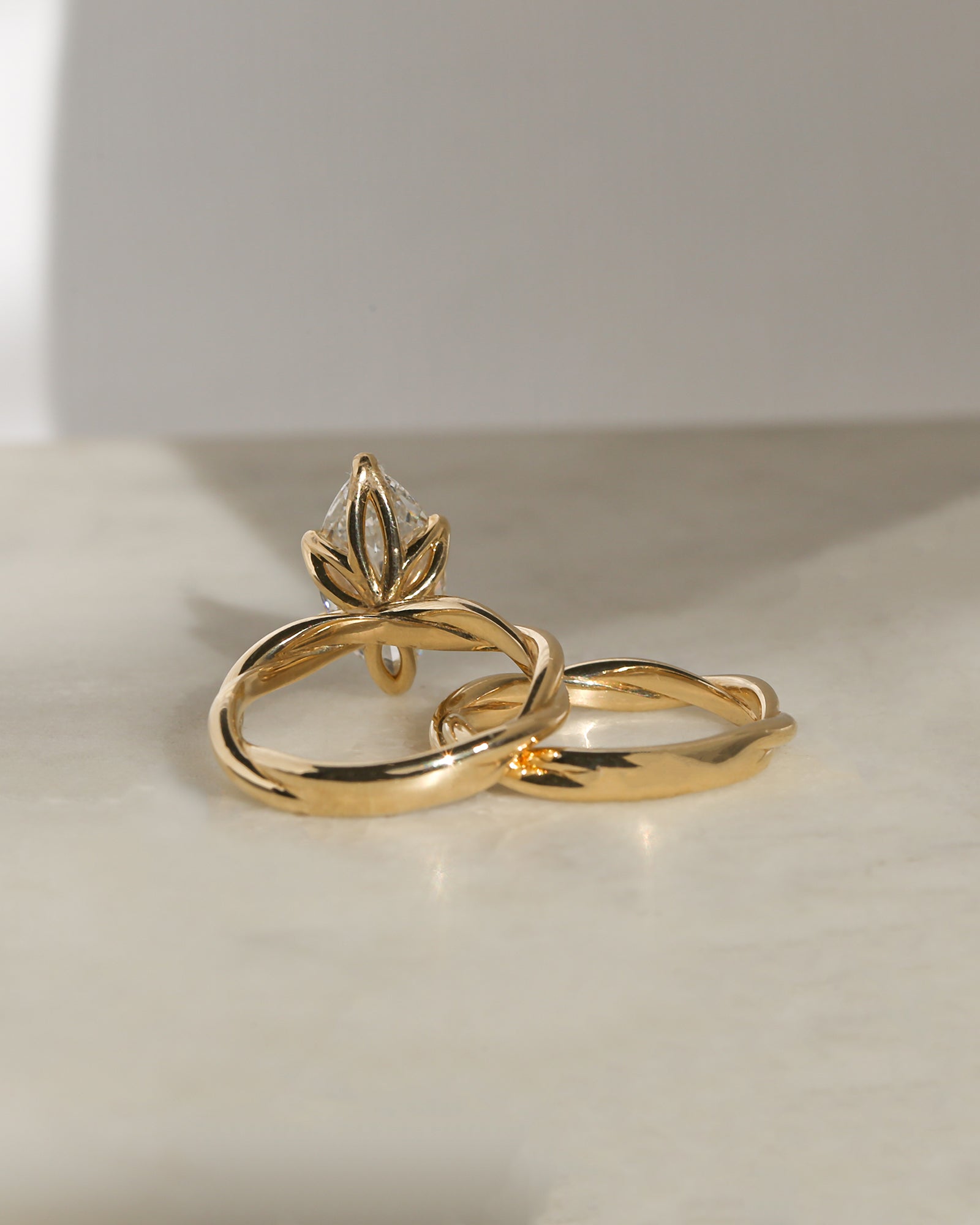 3 Carat Lab Grown Diamond Marquise Plain Helix Ring