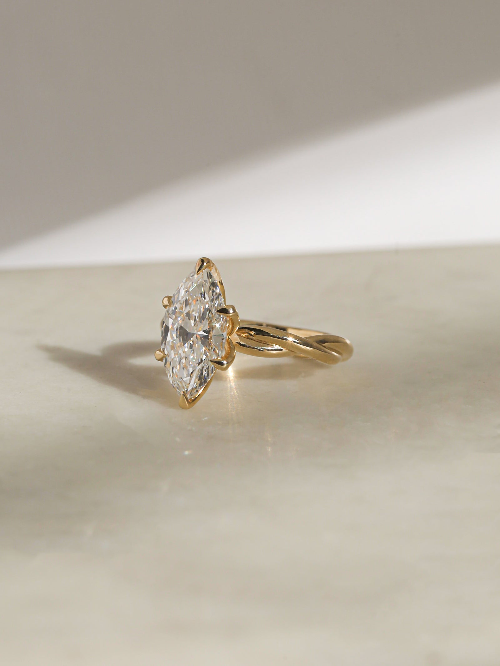 3 Carat Lab Grown Diamond Marquise Plain Helix Ring