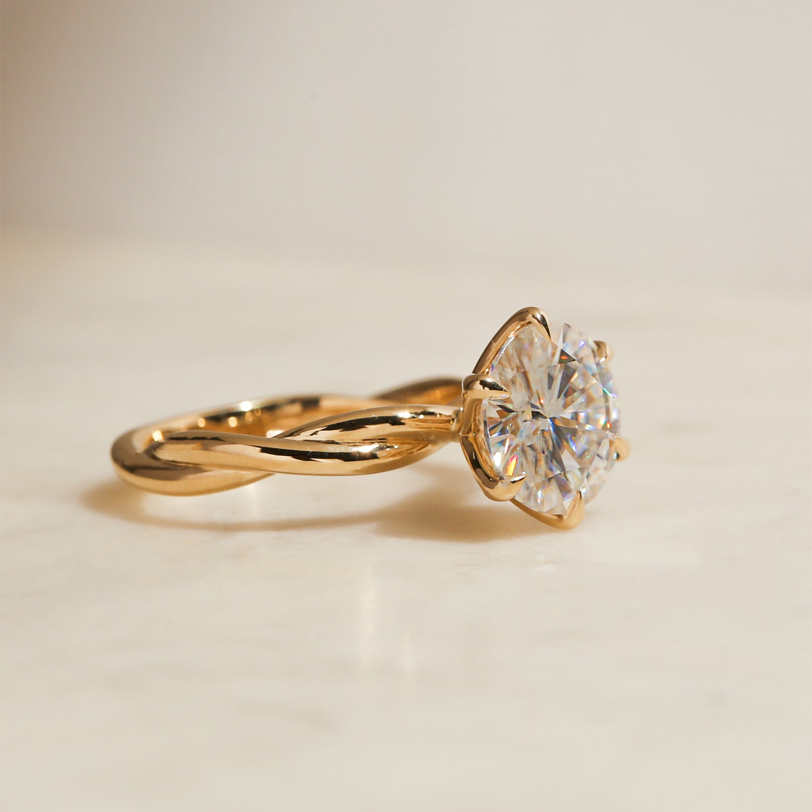 3 Carat Lab Grown Diamond Round Plain Helix Ring