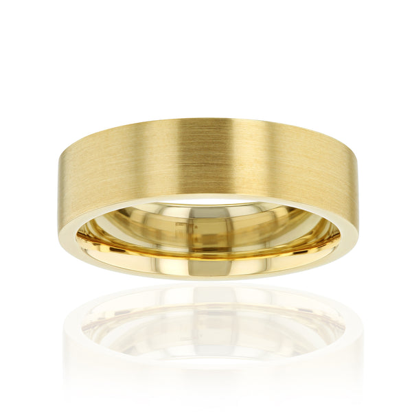 6mm Satin Gold Drew Ring