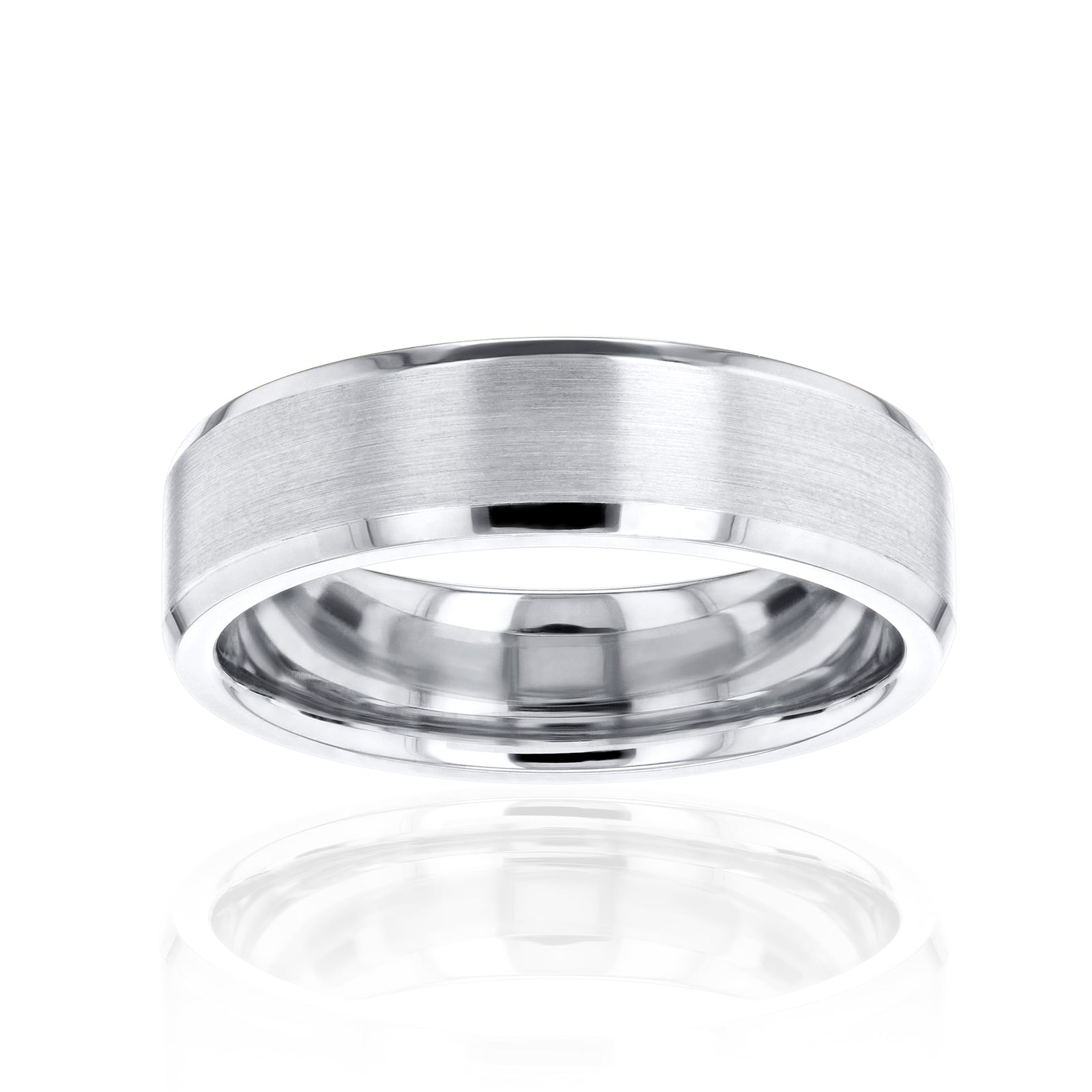 6mm Satin Gold Bevel Edge Casey Ring