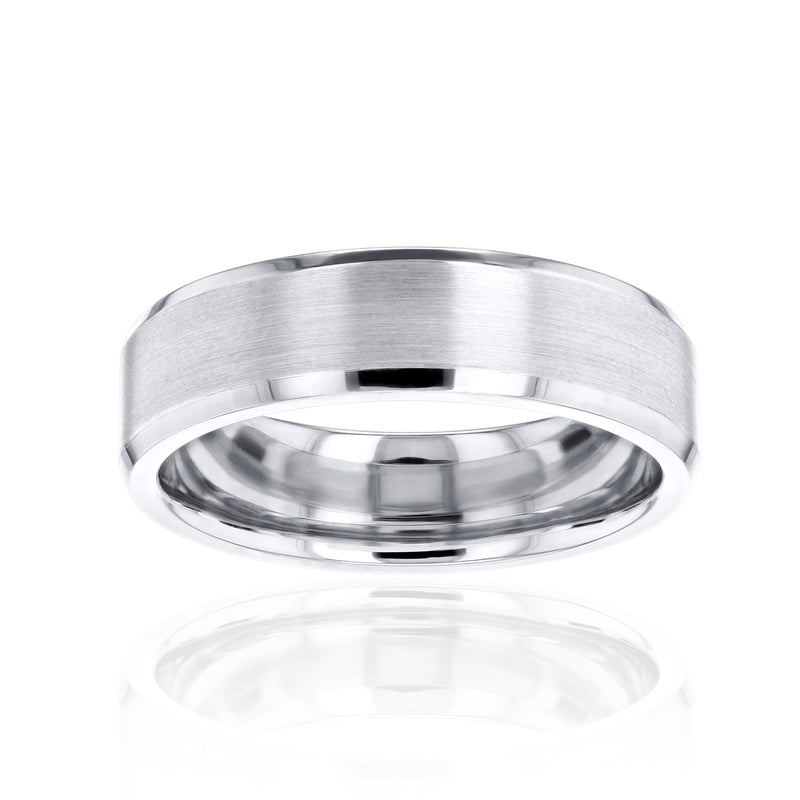 6mm Satin Gold Bevel Edge Casey Ring