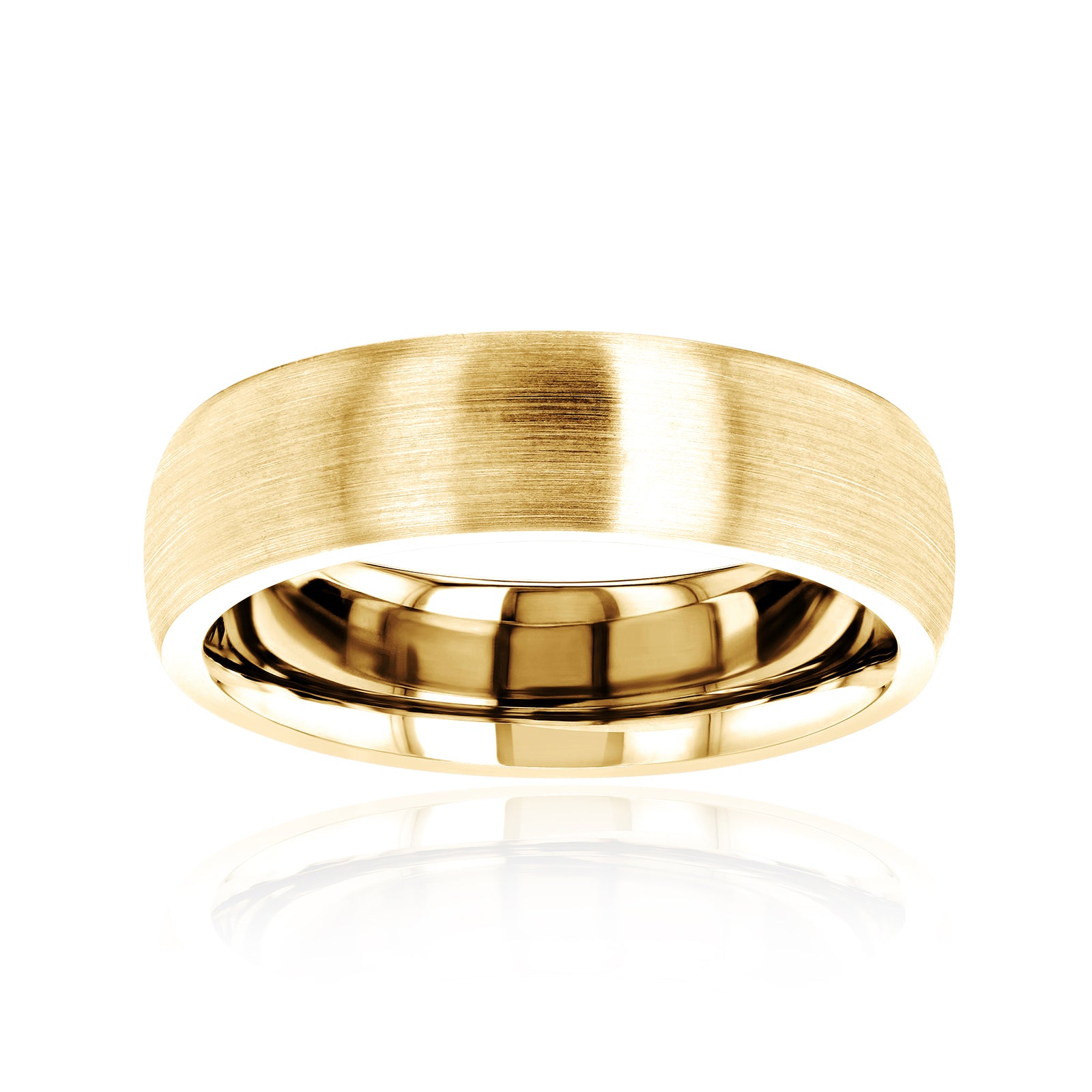 6mm Domed Satin Gold Kris Ring