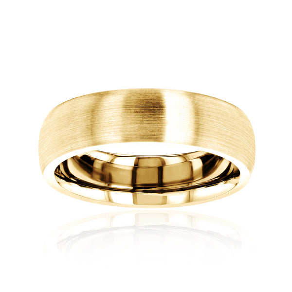 6mm Domed Satin Gold Kris Ring