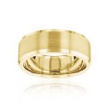 8mm Satin Gold Bevel Edge Kenneth Ring