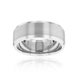 8mm Satin Gold Bevel Edge Kenneth Ring