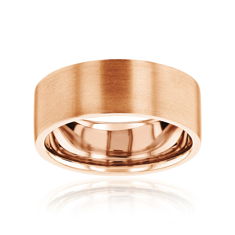 8mm Satin Gold Lincoln Ring