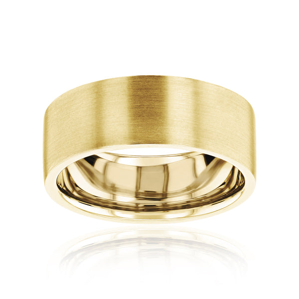 8mm Satin Gold Lincoln Ring