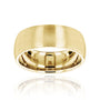Kobelli 8 millimeter solid gold non-tapering domed wedding band with satin finish in yellow gold