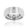 Kobelli 8 millimeter solid gold non-tapering domed wedding band with satin finish in white gold