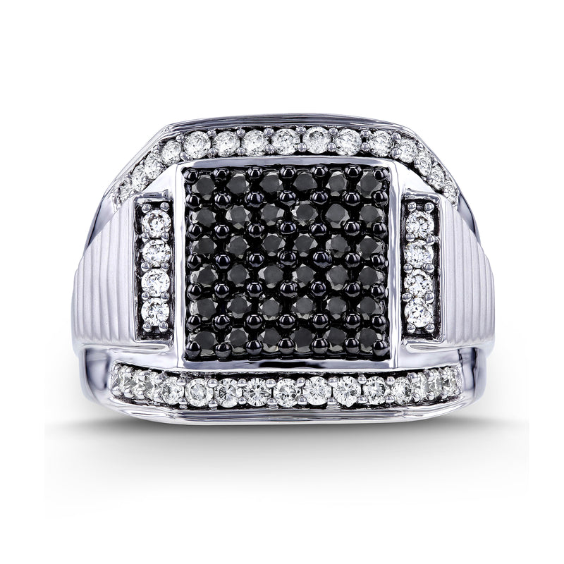 Square Black Diamond Pavé Ring