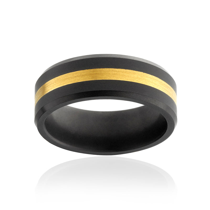 8mm Elysium & 24k Gold Lance Ring