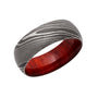 Kobelli Damascus Steel 8mm Domed Band with Padauk Hardwood Sleeve