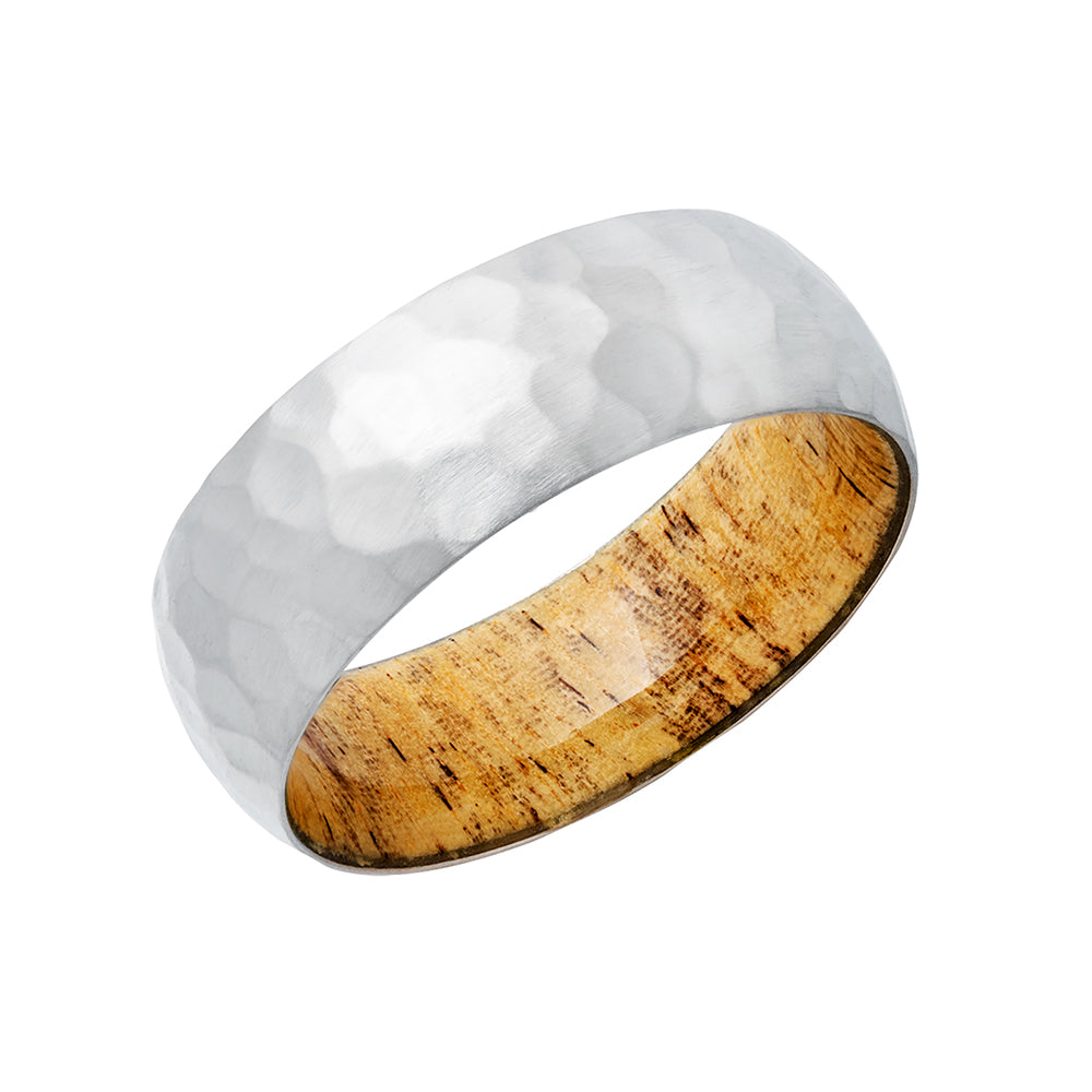 Kobelli Titanium 8mm Domed Band with Spalted Tamarand Hardwood Sleeve