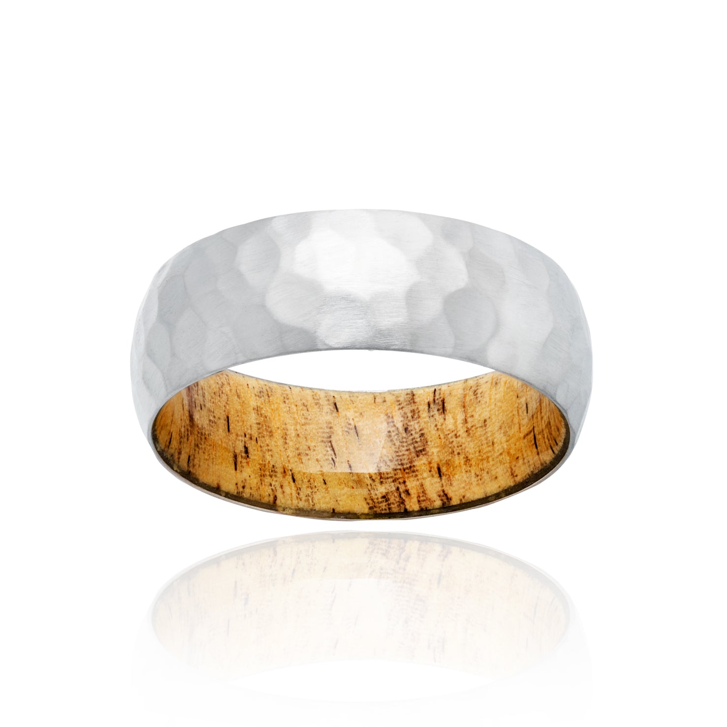 Kobelli Titanium 8mm Domed Band with Spalted Tamarand Hardwood Sleeve