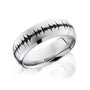 Kobelli Cobalt Chrome 8mm Domed Band with Beveled Edges and Laser Carved Wave