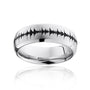 Kobelli Cobalt Chrome 8mm Domed Band with Beveled Edges and Laser Carved Wave