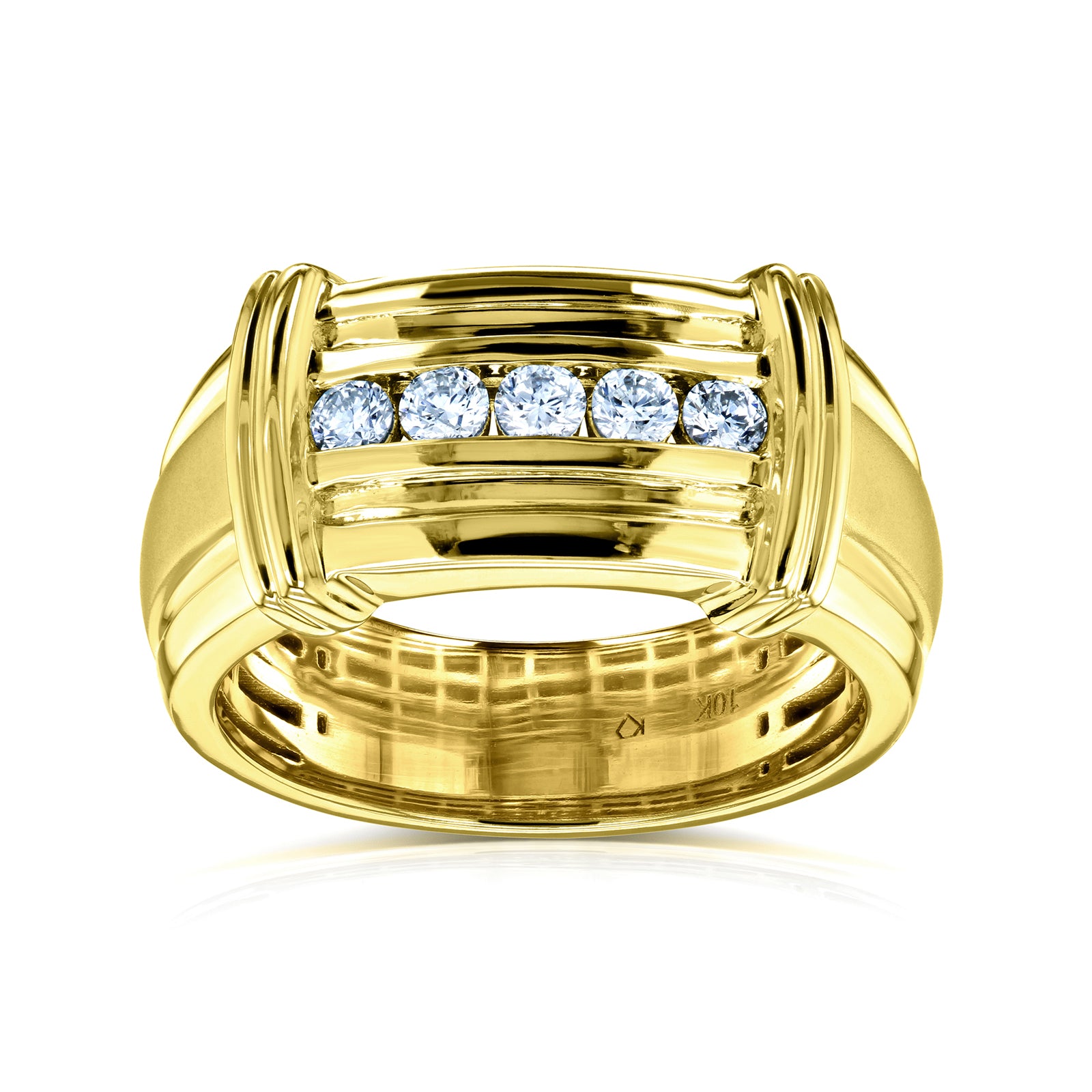 0.2 Carat Natural Diamond Wide Channel Cammy Ring in Yellow Gold