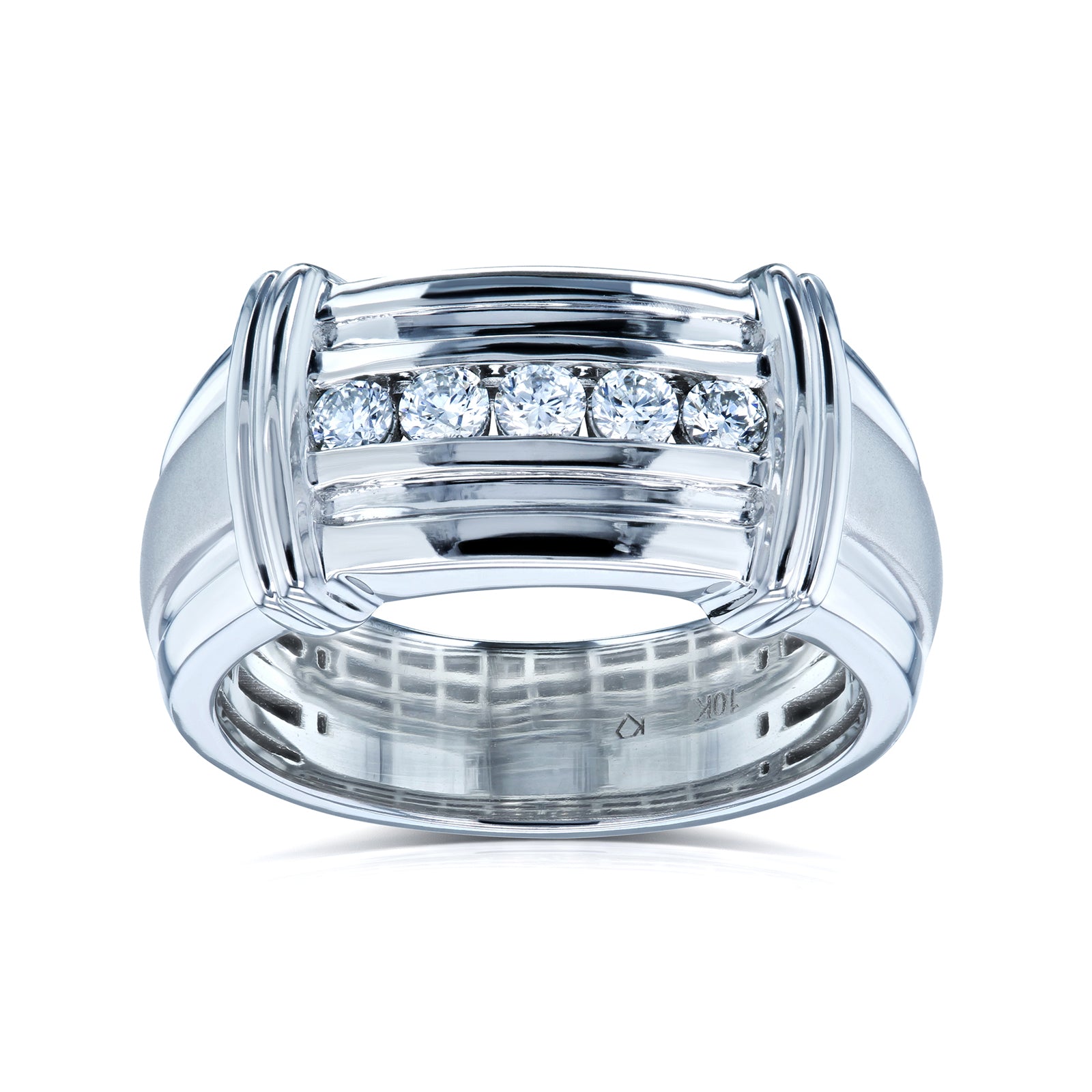0.2 Carat Natural Diamond Wide Channel Cammy Ring in White Gold